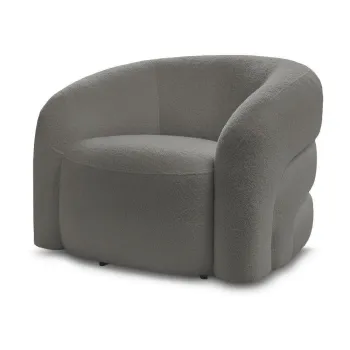 Fotoliu gri pivotant cu tapiE>erie din E>esAfturAbouclA(C) Elina aEURBobochic Paris imagine