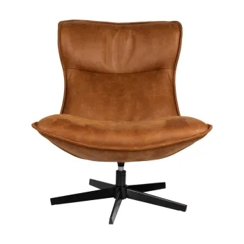 Fotoliu maro coniac cu tapiterie din catifea John - White Label imagine