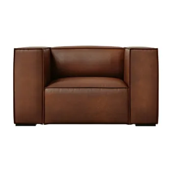 Fotoliu maro coniac cu tapiterie din piele Madame - Windsor & Co Sofas imagine