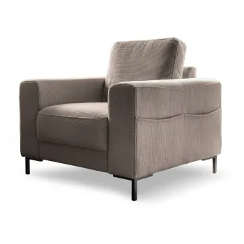 Fotoliu maro cu tapiterie din catifea reiata Lofty Lilly - Miuform imagine