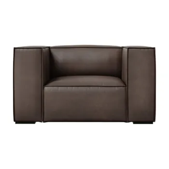Fotoliu maro cu tapiterie din piele Madame - Windsor & Co Sofas imagine
