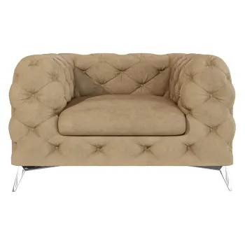 Fotoliu maro deschis cu tapiterie din catifea Chelsea - Ropez imagine