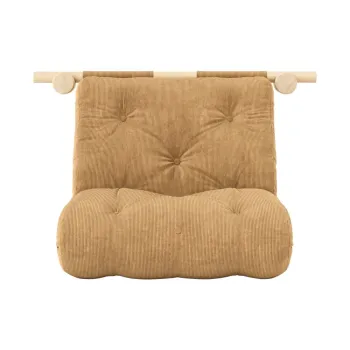 Fotoliu maro deschis cu tapiterie din catifea reiata Hooked - Karup Design imagine