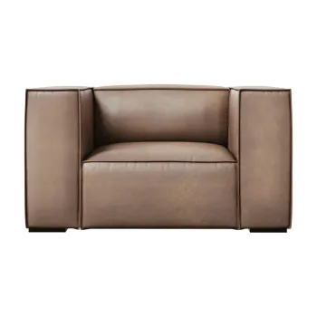 Fotoliu maro deschis cu tapiterie din piele Madame - Windsor & Co Sofas imagine