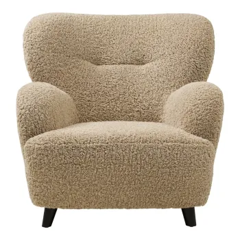 Fotoliu maro deschis cu tapiterie din tesatura boucle Lunaro - House Nordic imagine