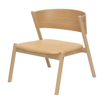 Fotoliu maro deschis Oblique - Hubsch imagine