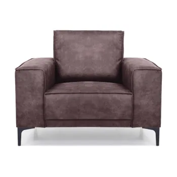 Fotoliu maro din imitatie de piele Copenhagen - Scandic imagine