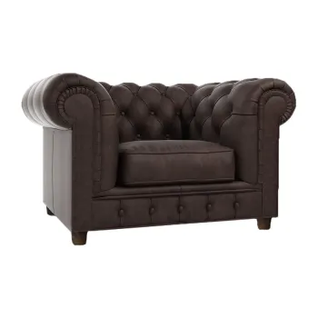 Fotoliu maro inchis cu tapiterie din catifea Cambridge - Ropez imagine