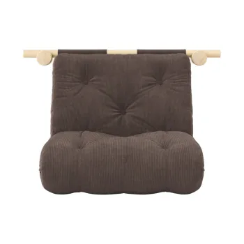 Fotoliu maro inchis cu tapiterie din catifea reiata Hooked - Karup Design imagine