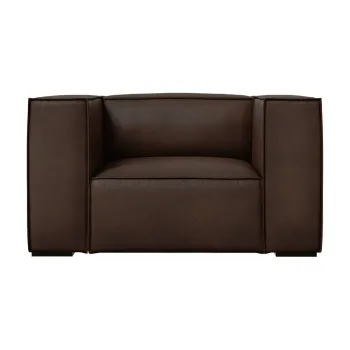Fotoliu maro inchis cu tapiterie din piele Madame - Windsor & Co Sofas imagine