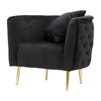 Fotoliu negru cu tapiterie din catifea Bucarest - Mauro Ferretti imagine