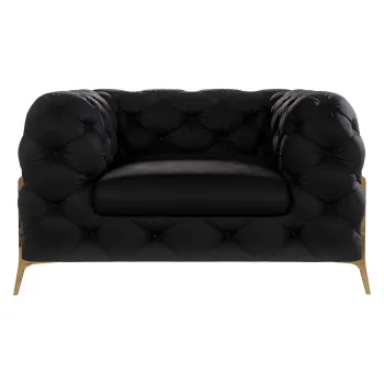 Fotoliu negru cu tapiterie din catifea Chelsea Bis - Ropez imagine