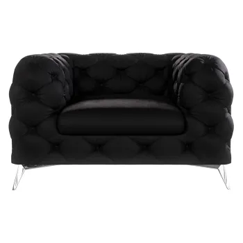 Fotoliu negru cu tapiterie din catifea Chelsea - Ropez imagine