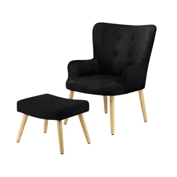 Fotoliu negru cu tapiterie din catifea Coco - Storaa imagine