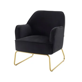 Fotoliu negru cu tapiterie din catifea Joshua - Storaa imagine