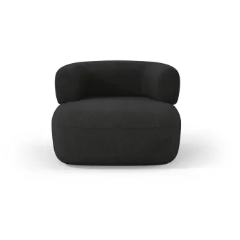 Fotoliu negru cu tapiterie din stofa boucle Jenny - Micadoni Home imagine