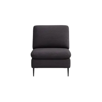 Fotoliu negru cu tapiterie din stofa boucle Moilo - MESONICA imagine
