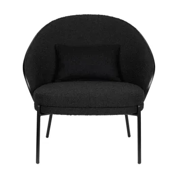 Fotoliu negru cu tapiterie din tesatura boucle Rodin - Dutchbone imagine
