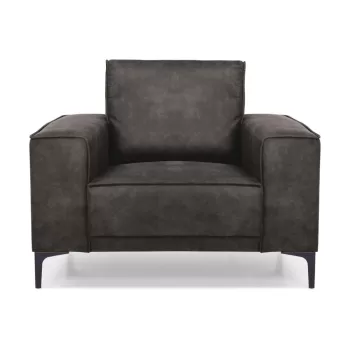 Fotoliu negru/gri din imitatie de piele Copenhagen - Scandic imagine