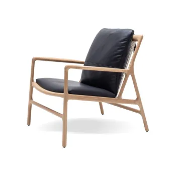 Fotoliu negru-natural cu tapiterie din piele Dedo - Gazzda imagine