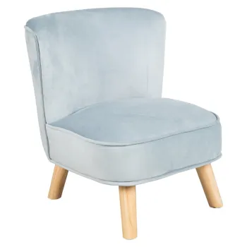 Fotoliu pentru copii albastru deschis cu tapiterie din catifea Lil Sofa - Roba imagine