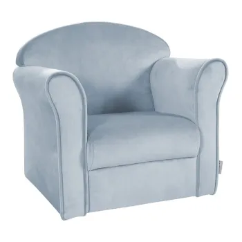 Fotoliu pentru copii albastru deschis cu tapiterie din catifea Lil Sofa - Roba imagine