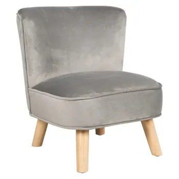 Fotoliu pentru copii gri deschis cu tapiterie din catifea Lil Sofa - Roba imagine