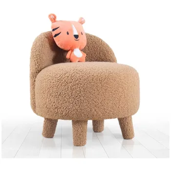 Fotoliu pentru copii maro cu tapiterie din stofa boucle Moouv - Artie imagine