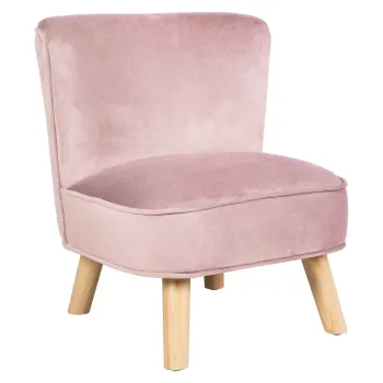 Fotoliu pentru copii roz deschis cu tapiterie din catifea Lil Sofa - Roba imagine