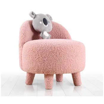 Fotoliu pentru copii roz deschis cu tapiterie din stofa boucle Moouv - Artie imagine