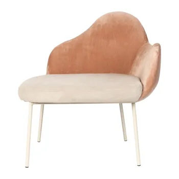 Fotoliu piersica cu tapiterie din catifea Friuli - Zuiver imagine