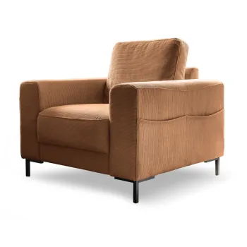 Fotoliu portocaliu/maro cu tapiterie din catifea reiata Lofty Lilly - Miuform imagine