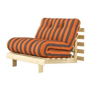 Fotoliu portocaliu/maro de tip futon/din lemn Roots - Karup imagine