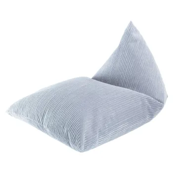 Fotoliu puf pentru copii albastru cu tapiterie din catifea reiata Big Lounger - Wigiwama imagine