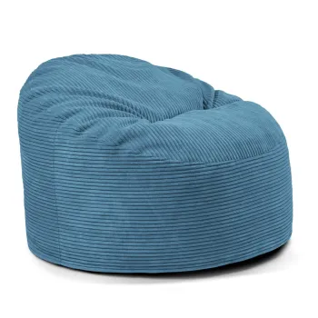 Fotoliu puf pentru copii albastru cu tapiterie din catifea reiata Om 85 - SLOWDOWN imagine
