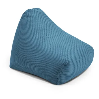 Fotoliu puf pentru copii albastru cu tapiterie din catifea reiata Snug 80 - SLOWDOWN imagine