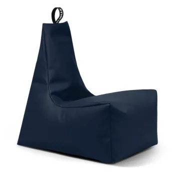 Fotoliu puf pentru copii albastru inchis cu tapiterie din imitatie de piele Icy M - So Soft? imagine