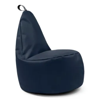 Fotoliu puf pentru copii albastru inchis cu tapiterie din imitatie de piele Lull M - So Soft? imagine