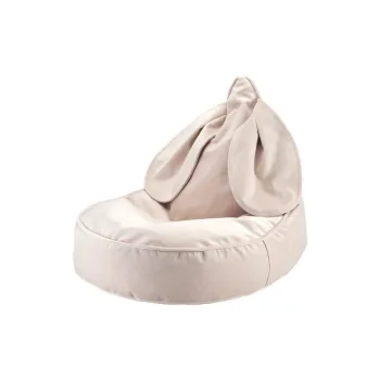 Fotoliu puf pentru copii bej cu tapiterie din catifea Bunny - Wigiwama imagine