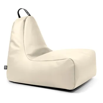 Fotoliu puf pentru copii bej cu tapiterie din imitatie de piele Chill M - So Soft? imagine