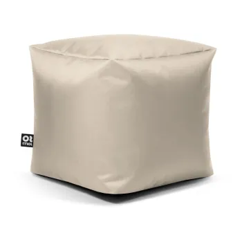 Fotoliu puf pentru copii bej cu tapiterie din imitatie de piele Cube M - So Soft? imagine