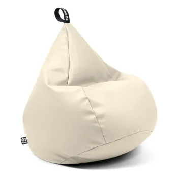 Fotoliu puf pentru copii bej cu tapiterie din imitatie de piele Drop M - So Soft? imagine