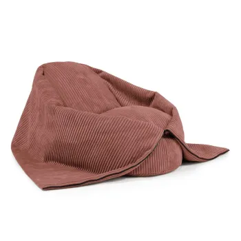 Fotoliu puf pentru copii caramiziu cu tapiterie din catifea reiata Cocoon 100 - SLOWDOWN imagine