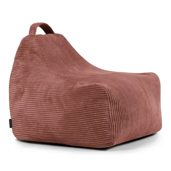 Fotoliu puf pentru copii caramiziu cu tapiterie din catifea reiata Game Amuse - SLOWDOWN imagine