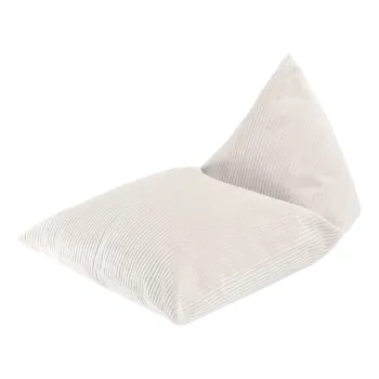 Fotoliu puf pentru copii crem cu tapiterie din catifea reiata Big Lounger - Wigiwama imagine