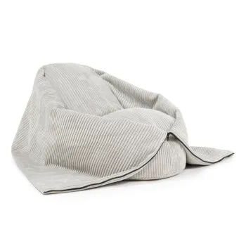 Fotoliu puf pentru copii crem cu tapiterie din catifea reiata Cocoon 80 - SLOWDOWN imagine