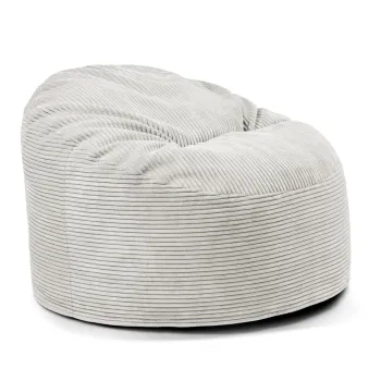 Fotoliu puf pentru copii crem cu tapiterie din catifea reiata Om 85 - SLOWDOWN imagine