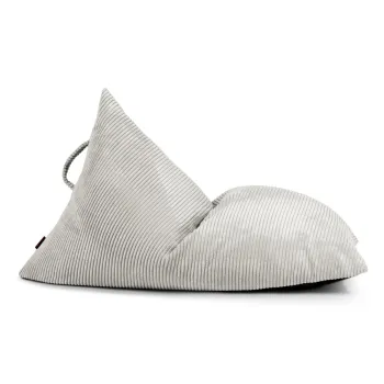 Fotoliu puf pentru copii crem cu tapiterie din catifea reiata Razzy - SLOWDOWN imagine