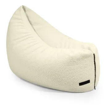 Fotoliu puf pentru copii crem cu tapiterie din tesatura boucle Clip Clap 90 - SLOWDOWN imagine