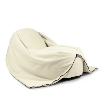 Fotoliu puf pentru copii crem cu tapiterie din tesatura boucle Cocoon 100 - SLOWDOWN imagine